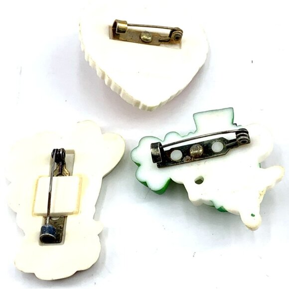 Hallmark Brooches Easter Bunny St Patricks Mouse Valentines Cherub Vtg Lot of 3 - Picture 9 of 9